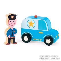 Policejní auto s policistou