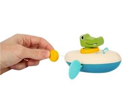 Small Foot Vodní hračka krokodýl kánoe